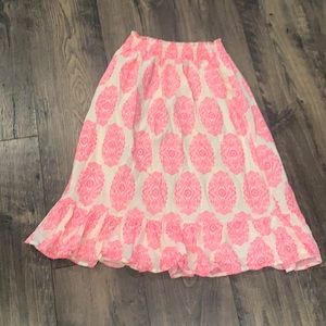 Peek Bright Pink & Cream Cotton Girls Skirt Size 12